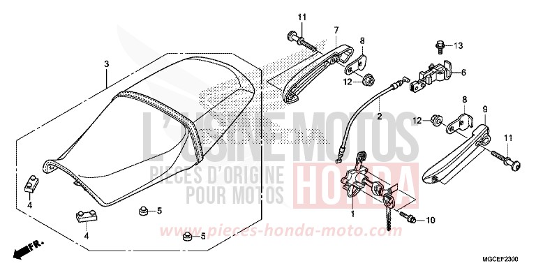 SIEGE (CB1100/A) de CB1100 ABS GRAPHITE BLACK (NHB01) 2014